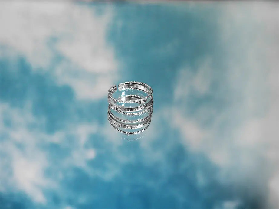 gauhart bijoux bague kassi triple ajustable argenté