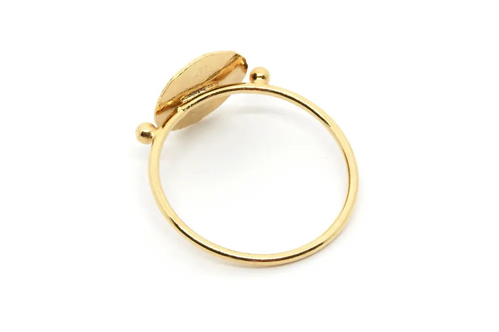 gauhart bijoux bague dhupa pampille ronde martelé à la main or