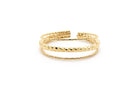 gauhart bijoux bague triple ajustable doré à l'or 24 carats