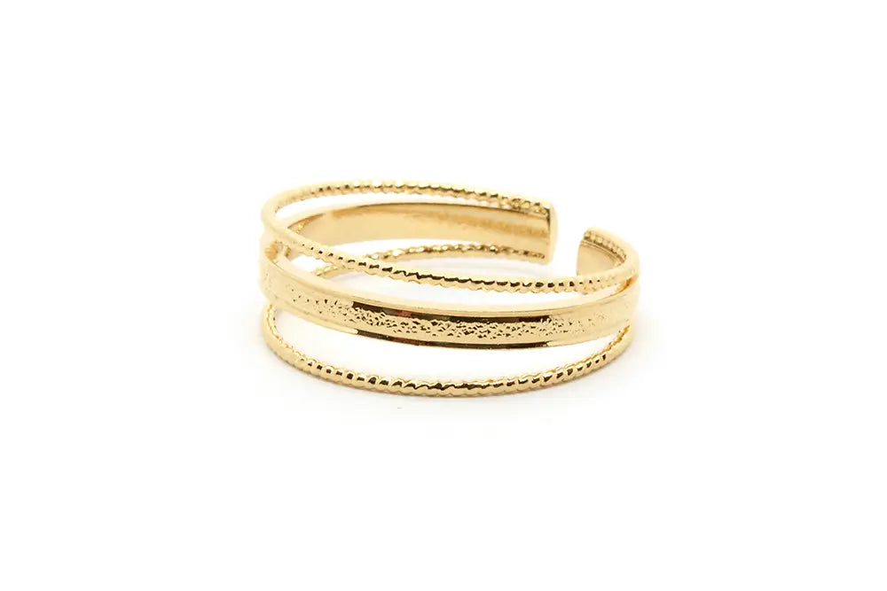 gauhart bijoux bague kassi triple ajustable doré à l'or 24 carats