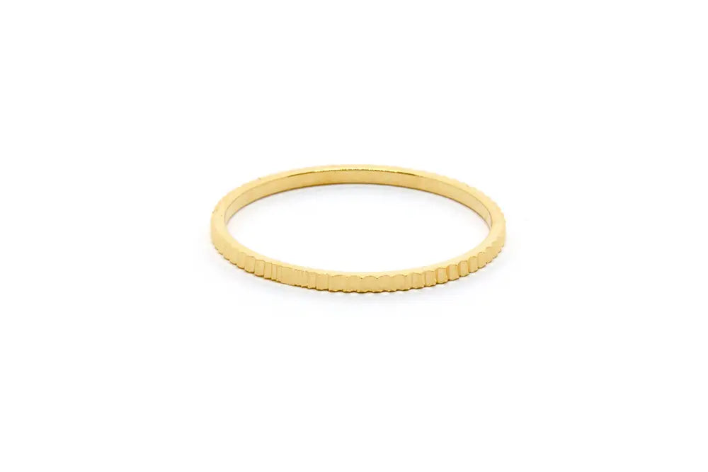 Bague anneau doré réglable Jamina effet dentelé