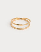 Bague double rangs martelée