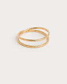 bague double rang dorée et martelée