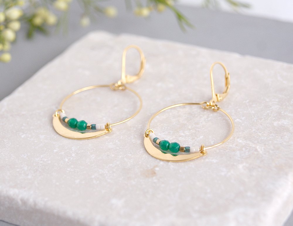 gauhart bijoux boucles d'oreilles créoles baya perles de culture