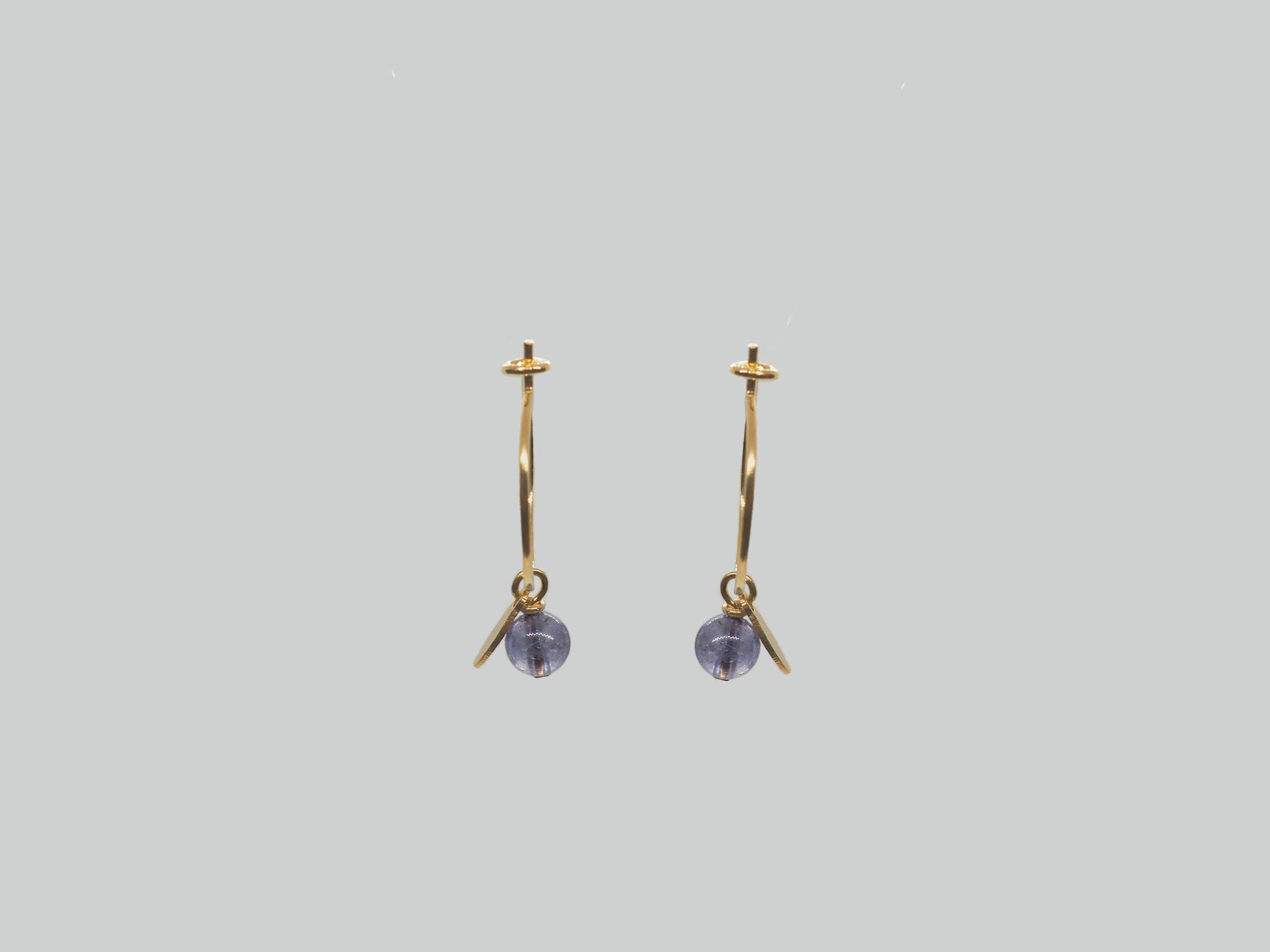 gauhart bijoux boucles d'oreilles mini créoles or pierres fines sofi tanzanite