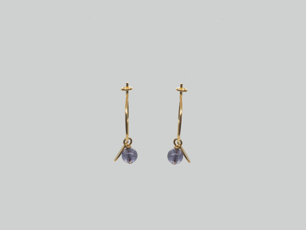 gauhart bijoux boucles d'oreilles mini créoles or pierres fines sofi tanzanite