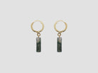 gauhart bijoux boucles d'oreilles mini créoles avina agate mousse verte