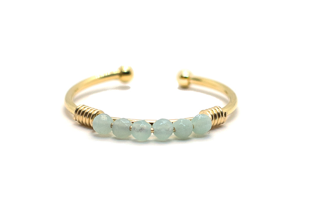 gauhart bijoux bague daman or ajustable pierre amazonite bleue