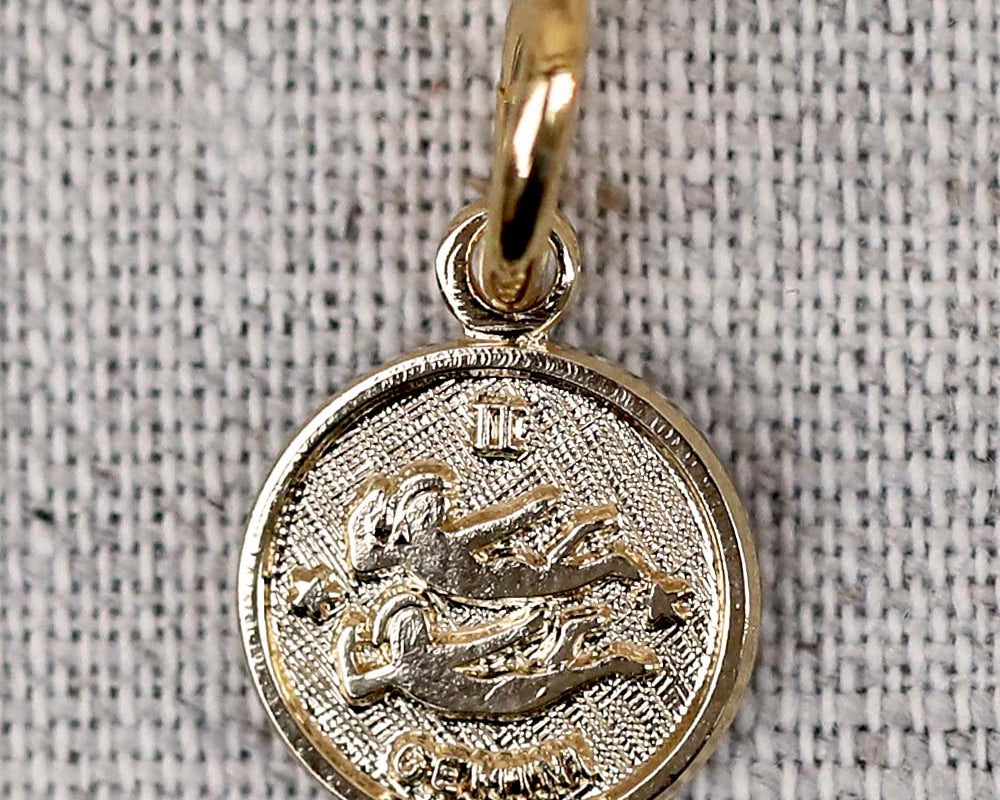 gauhart médaille pendentif astrologique signe zodiac or gemini gémeaux