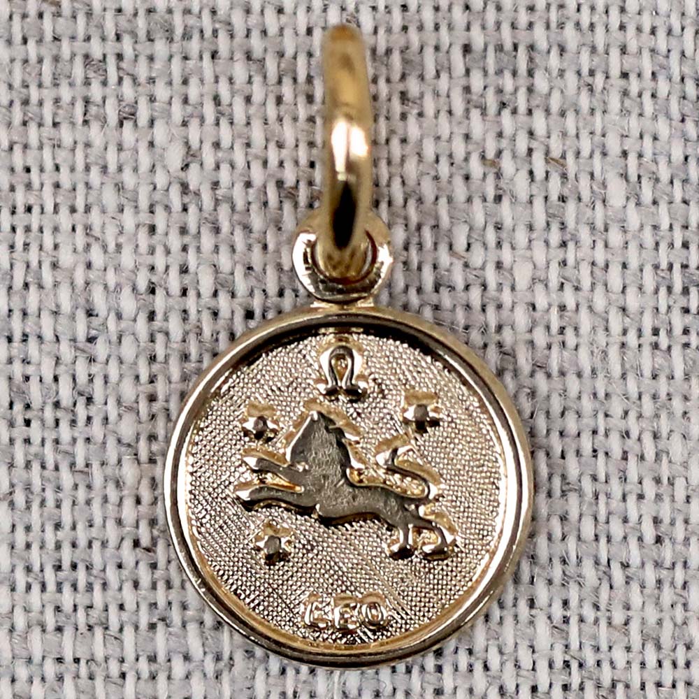 gauhart médaille pendentif astrologique signe zodiac or leo lion