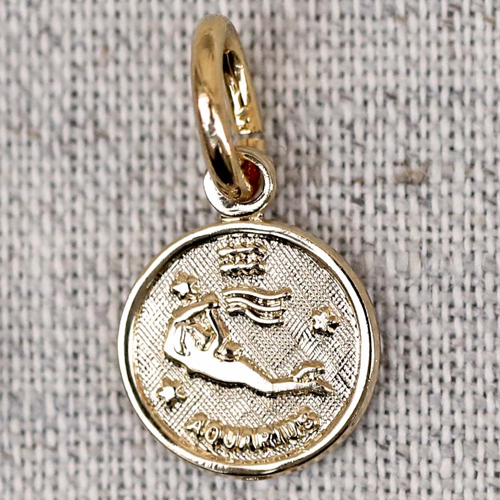 gauhart médaille pendentif astrologique signe zodiac or aquarius verseau