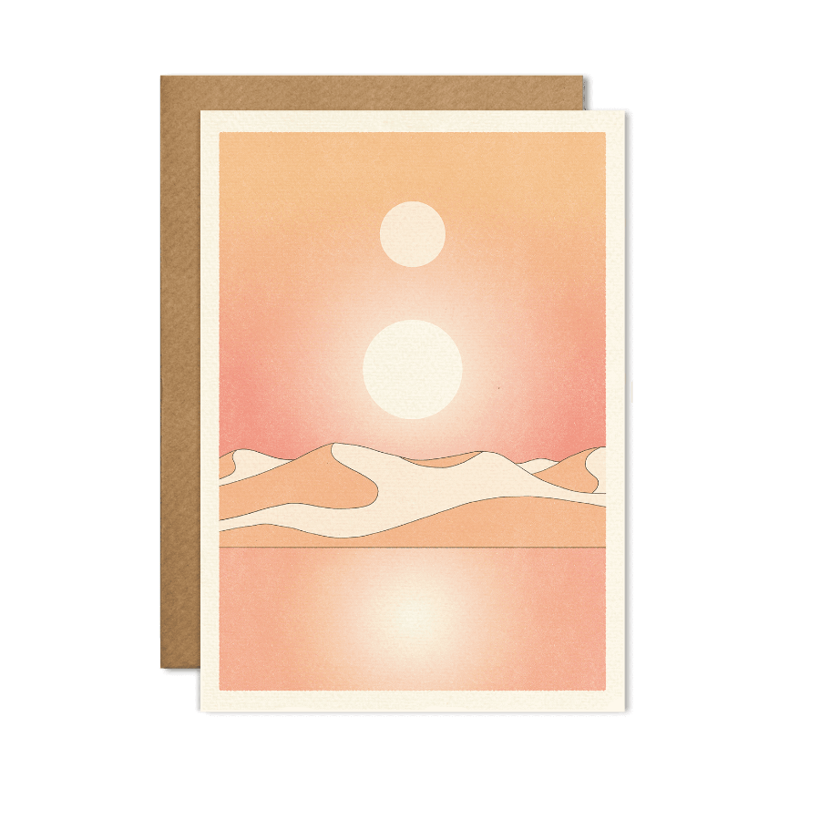 carte illustrée pour décorer vos intérieurs dans les coloris sable et rose