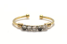 gauhart bijoux bague daman or ajustable pierre quartz rutile noire