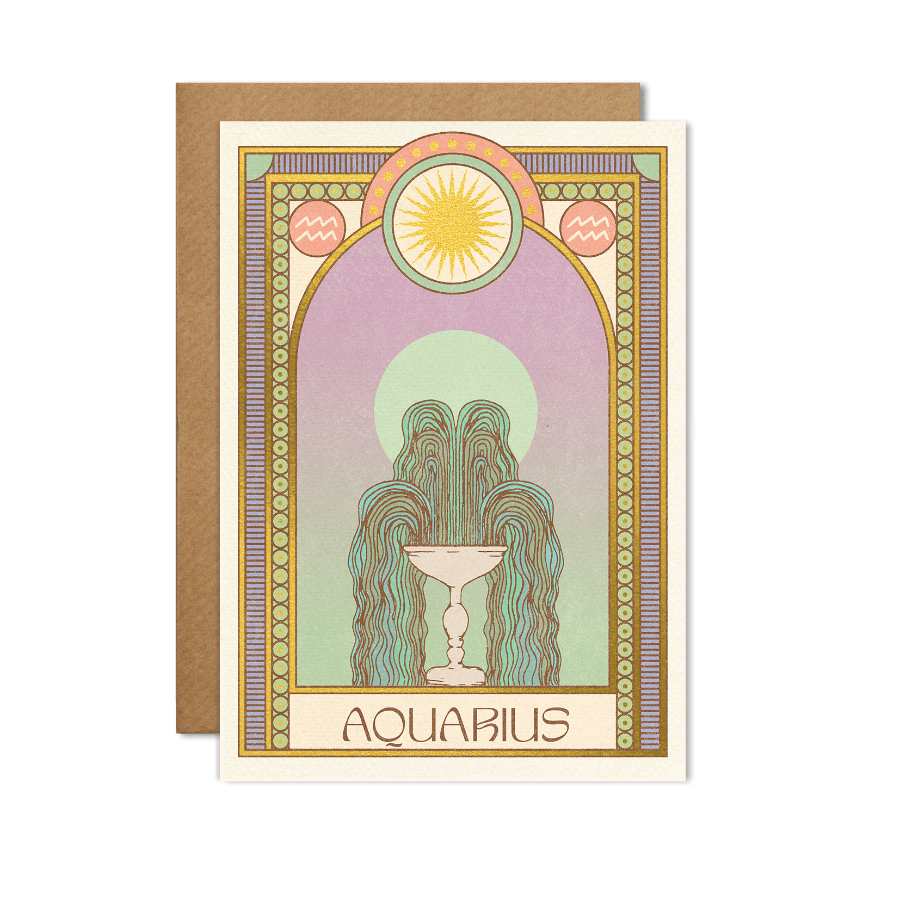 carte illustrée du signe astrologique verseau