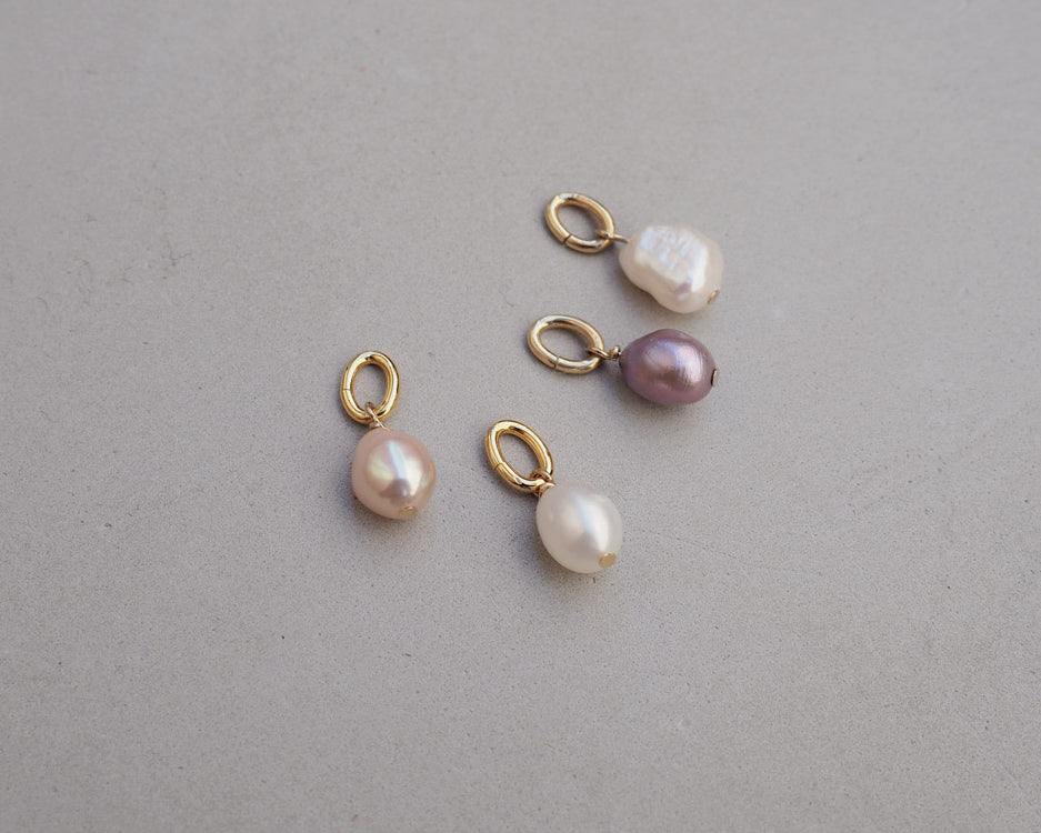 gauhart pendentif pampille perle de culture blanc rose