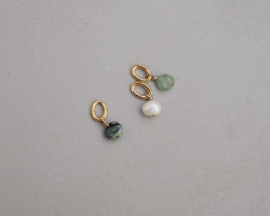 gauhart pendentif pampille mini perle émeraude vert blanc