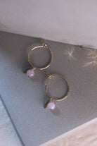 gauhart bijoux boucles d'oreilles mini créoles or pierres fines sofi améthyste