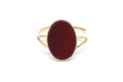 gauhart bijoux bague jaipur doré ajustable pierre cabochon rouge cornaline