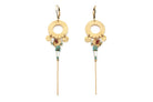 gauhart bijoux boucles d'oreilles ajeya turquoise cercle martelé perles miyuki or