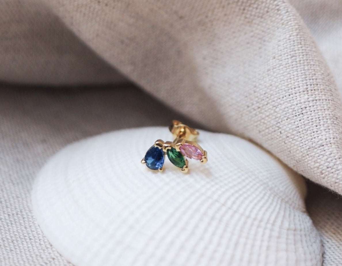 gauhart bijoux boucles d'oreilles puces ariane colorés 