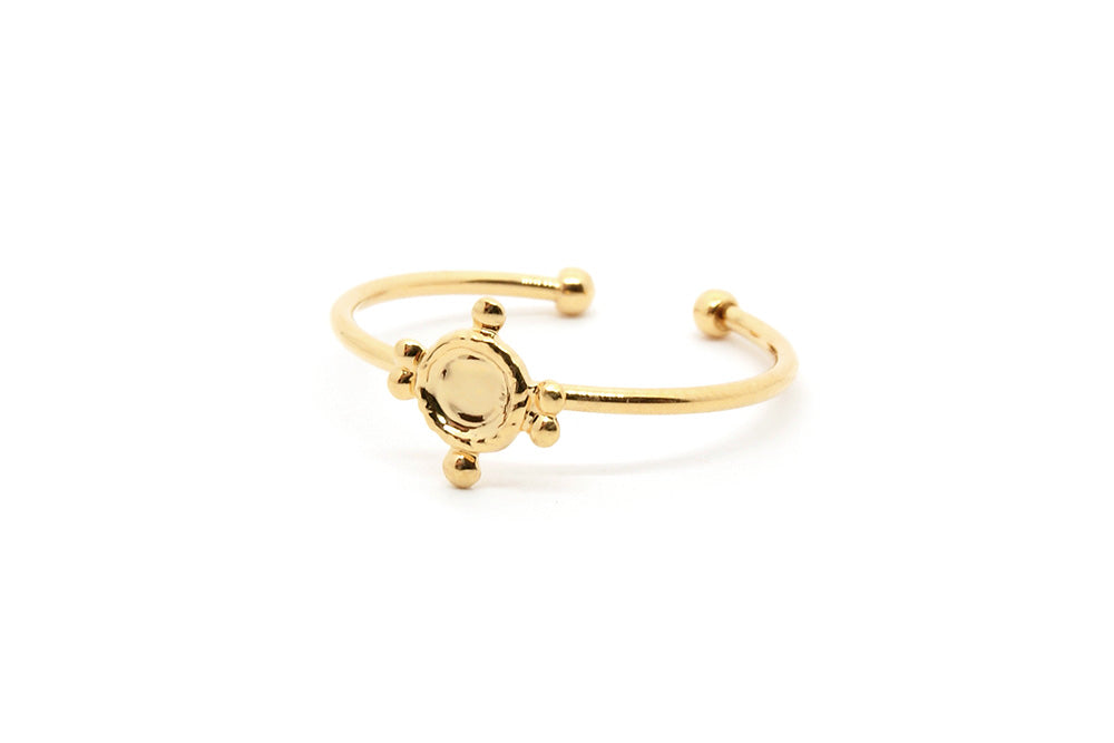gauhart bijoux bague gaya doré ajustable sans pierre