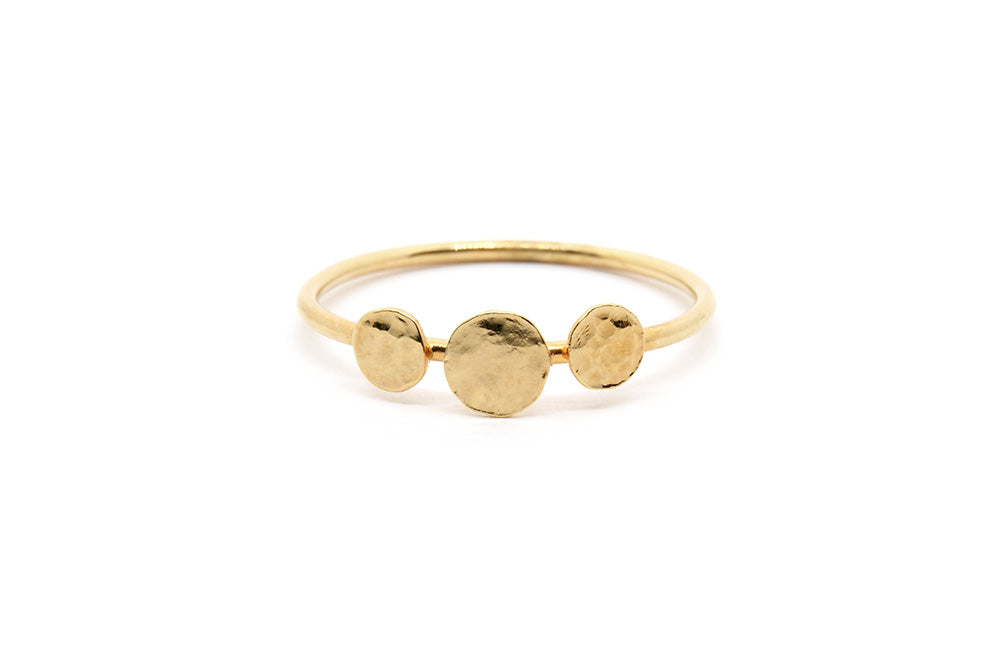 gauhart bijoux bague sassi pampilles rondes martelées or