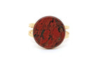 gauhart bijoux bague palire double ajustable pierre rouge jaspe breschia