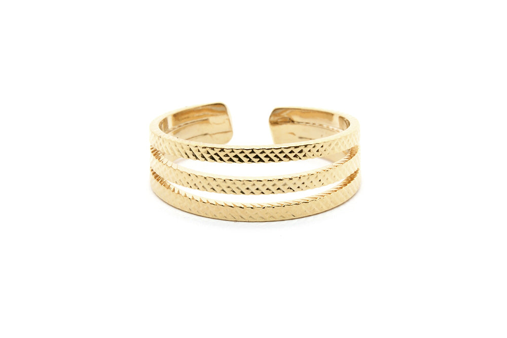 gauhart bijoux bague pavani triple ajustable or