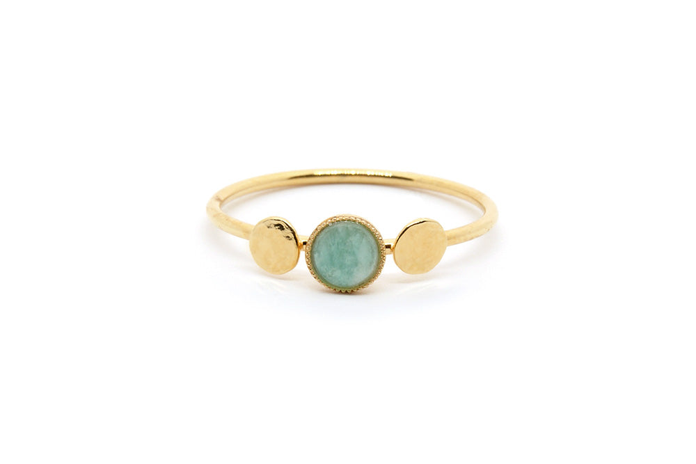 gauhart bijoux bague amila pampille pierre martelé or