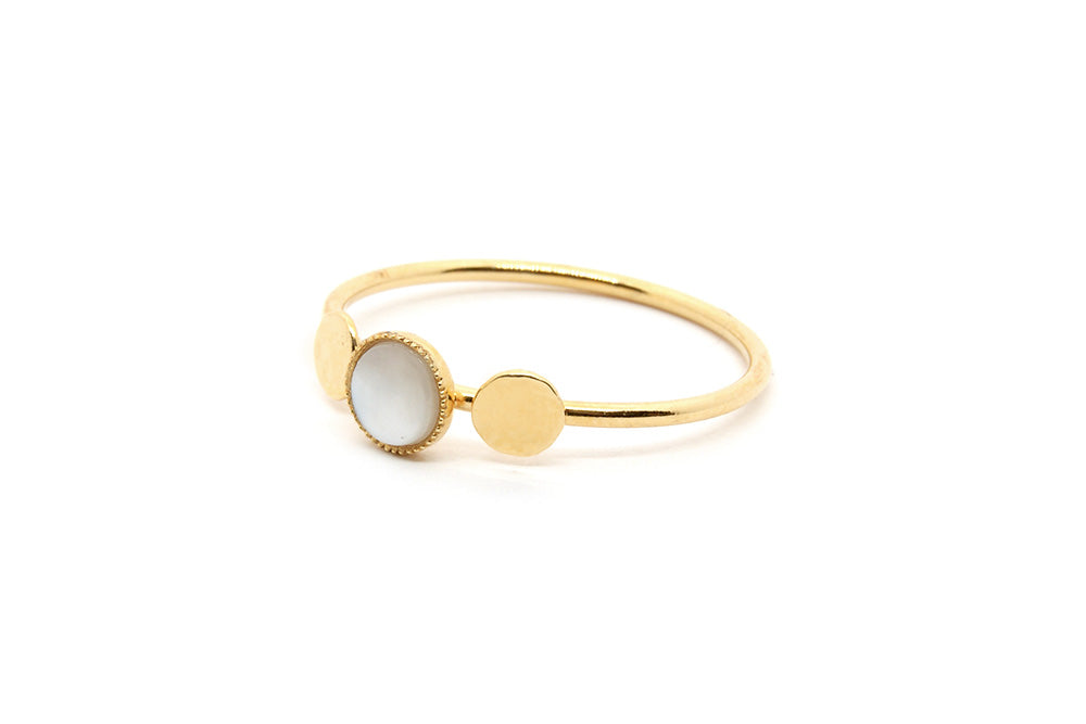 gauhart bijoux bague amila pampille pierre martelé or