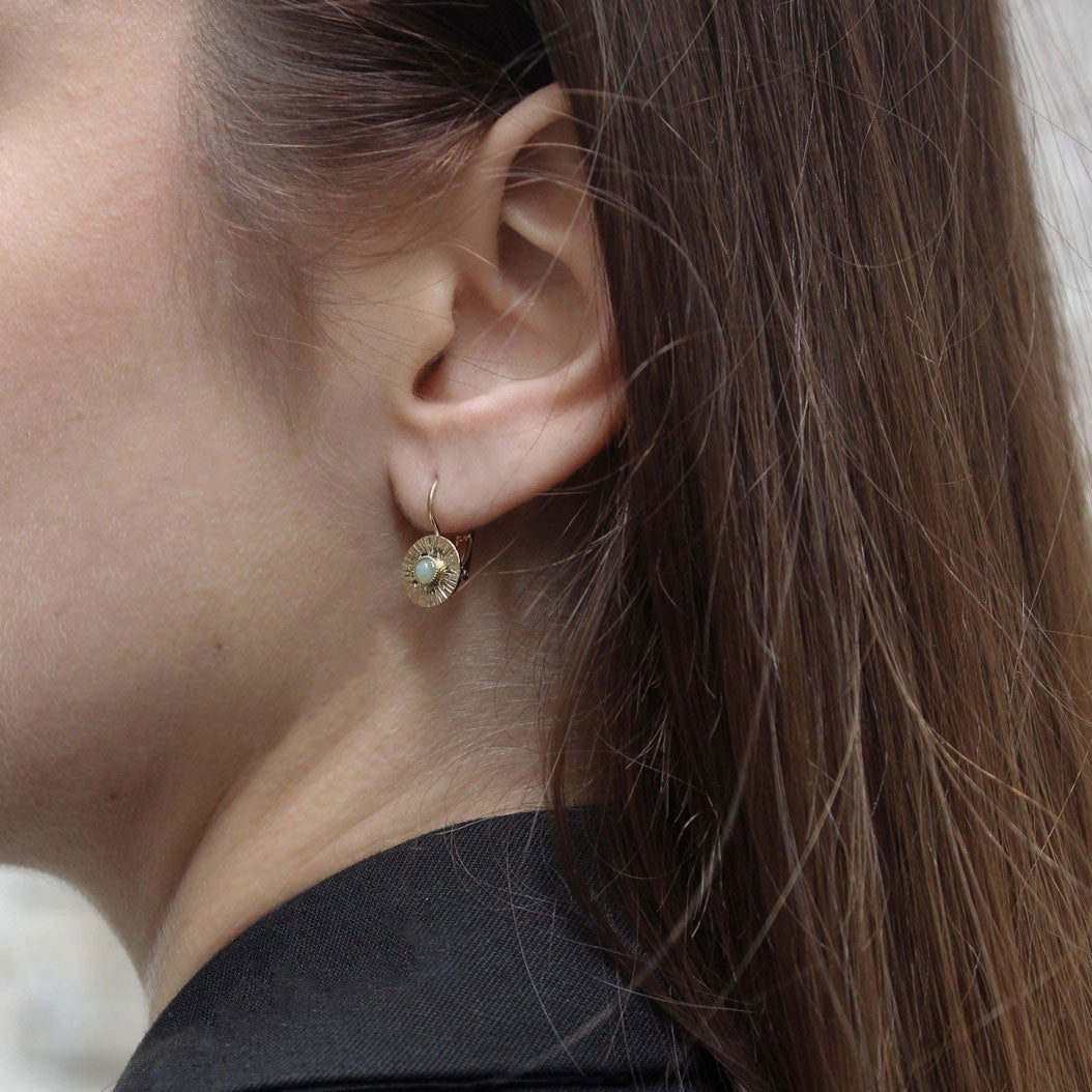gauhart bijoux boucles d'oreilles athéna empierrées aventurine