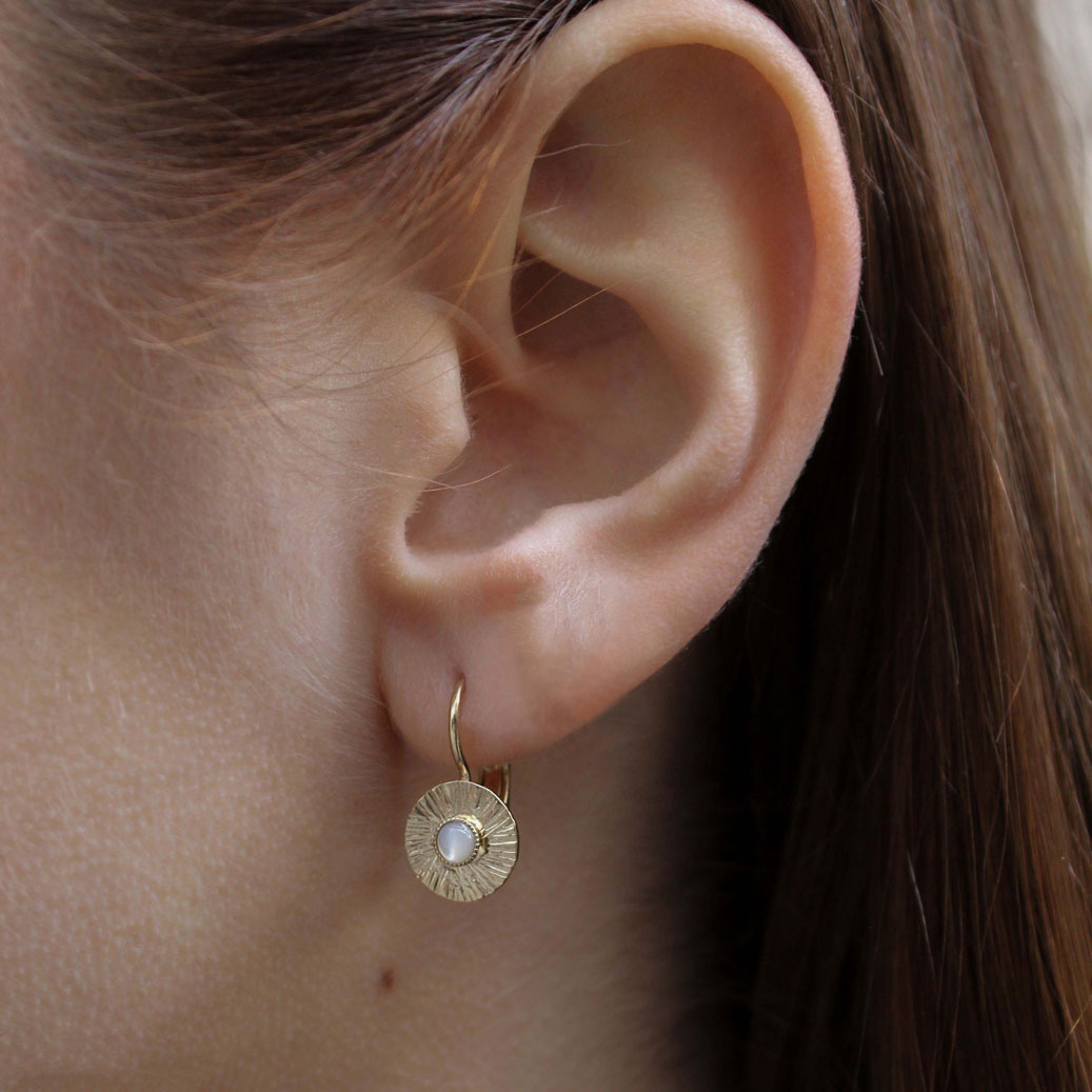 gauhart bijoux boucles d'oreilles athéna empierrées nacre