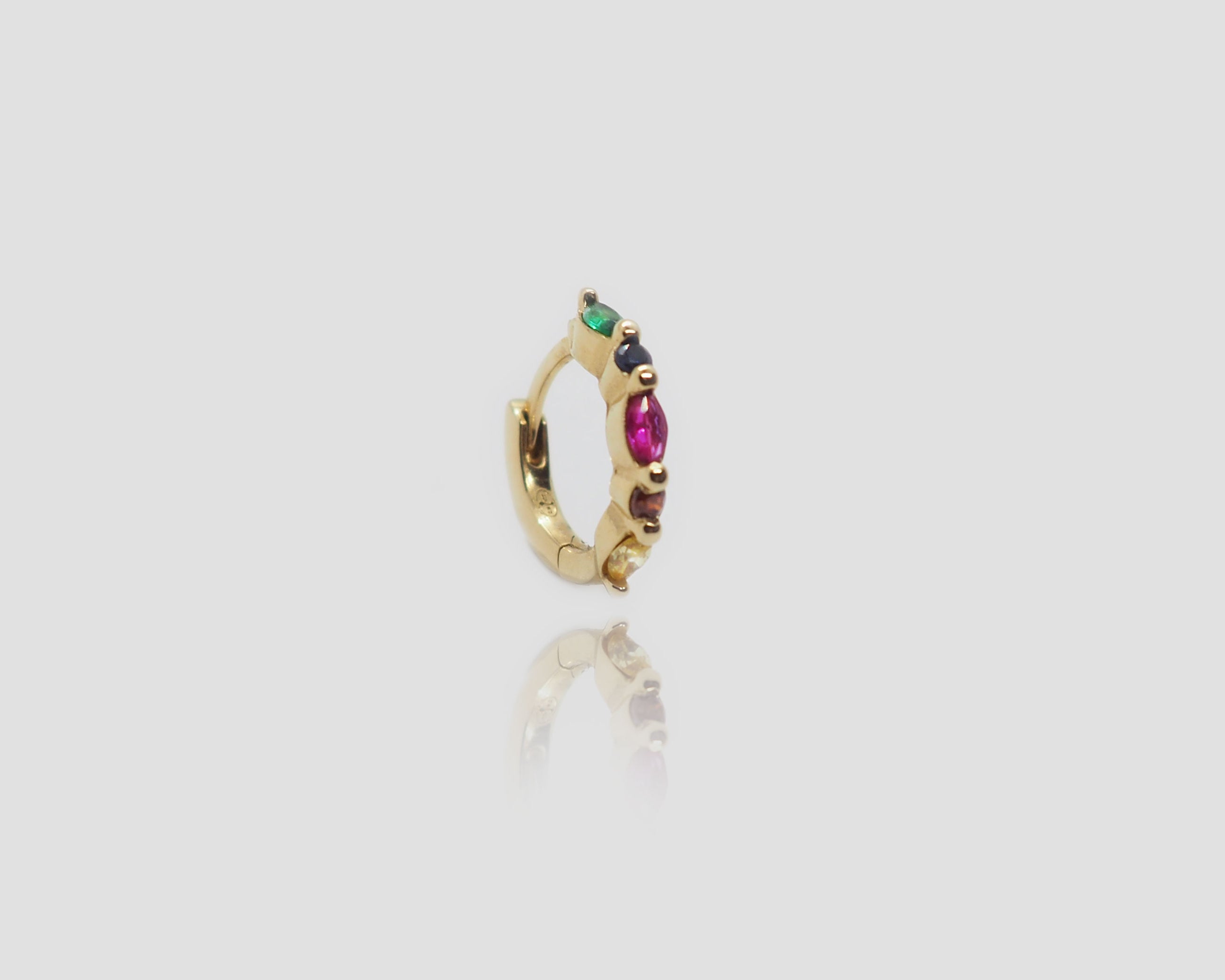 gauhart piercing anneau hilda placage or zircons multicolor