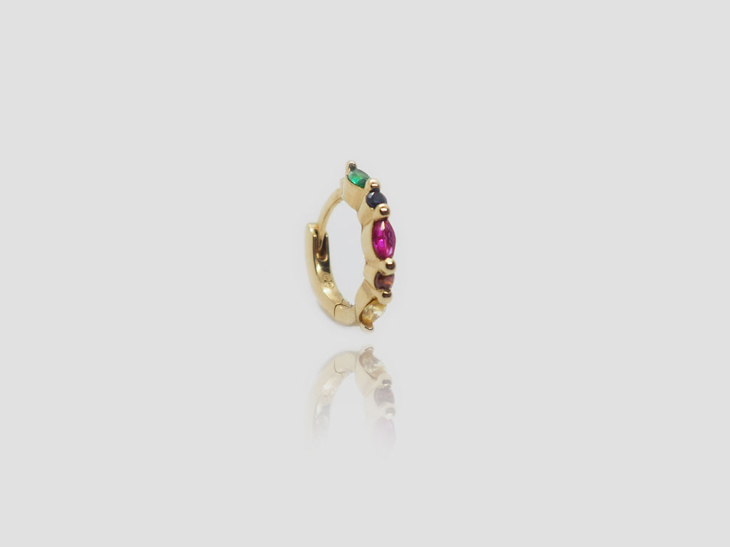 gauhart piercing anneau hilda placage or zircons multicolor