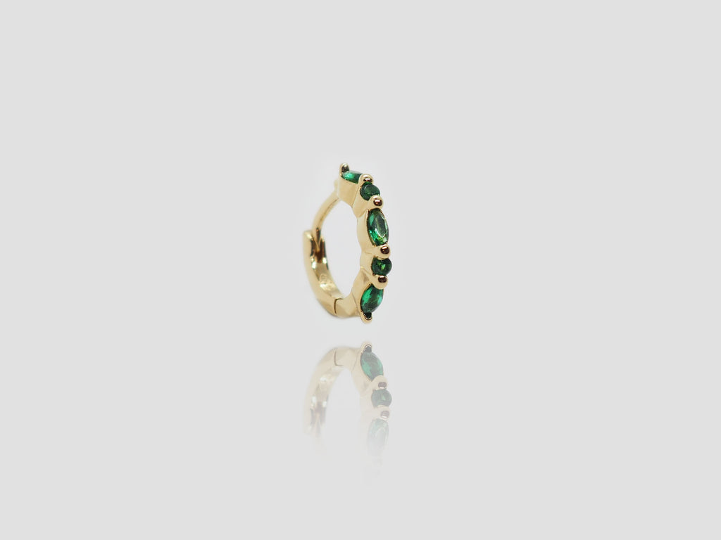 gauhart piercing anneau hilda placage or zircons vert