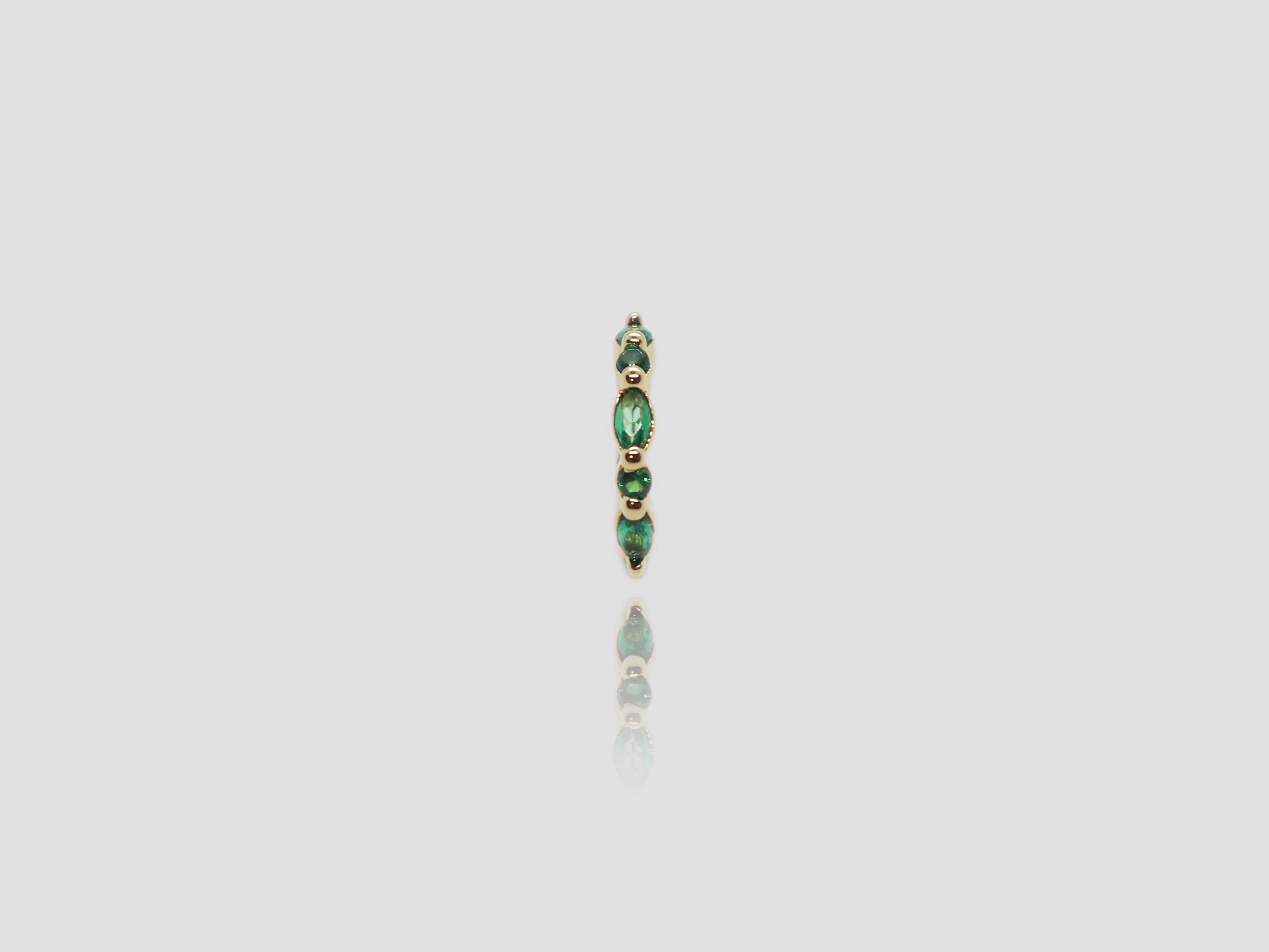 gauhart piercing anneau hilda placage or zircons vert