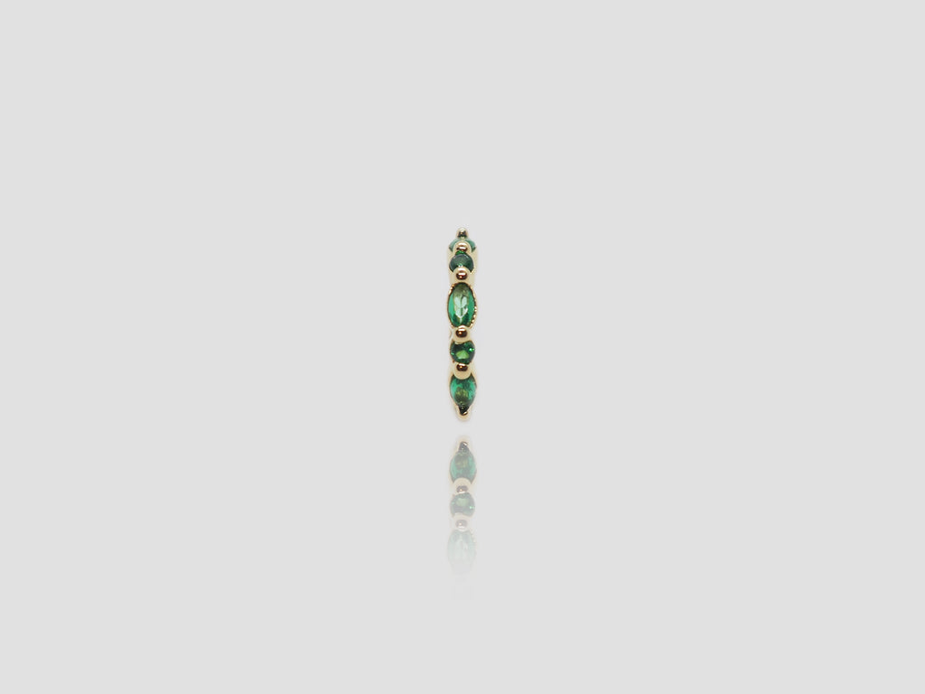 gauhart piercing anneau hilda placage or zircons vert