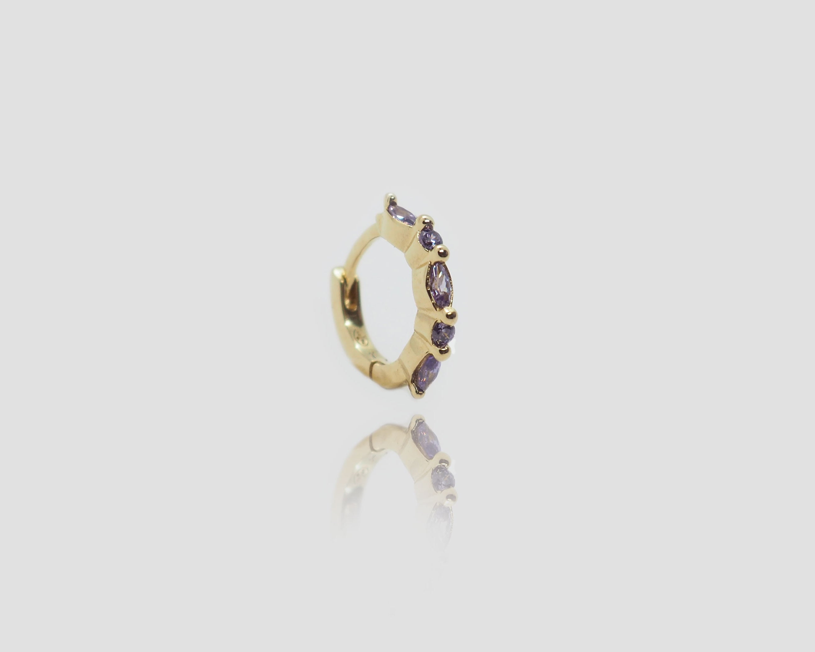 gauhart piercing anneau hilda placage or zircons violet
