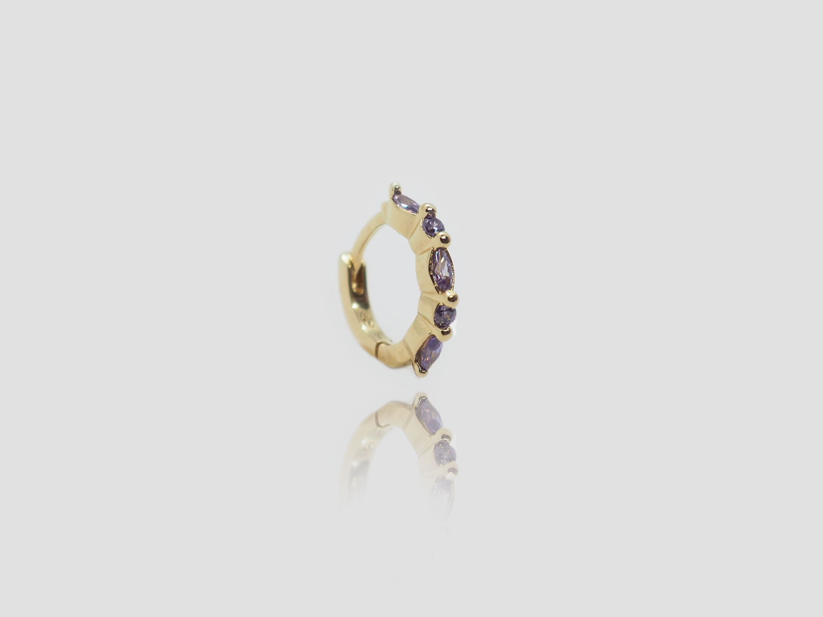 gauhart piercing anneau hilda placage or zircons violet