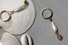 gauhart bijoux boucles d'oreilles unité mini créoles ravi or perle de culture tourmaline rose 